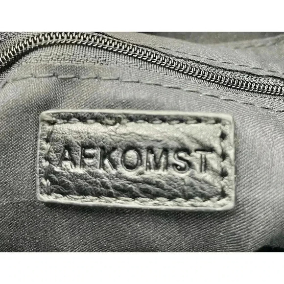 AFKOMST Bucket Bag Women’s‎ Drawstring Hobo Cosmetic Bag Black 11”H x 10”L x 5”W - Picture 4 of 6